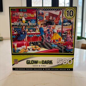 Master Pieces Glow In The Dark Seek & Find 500 Piece Puzzle